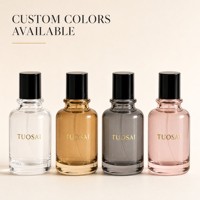 Botol Parfum Kaca 50ml dengan Tutup Hitam Mengkilap, Semprotan Wewangian Mewah Lucu Silinder Kustom dengan Cetak Sablon