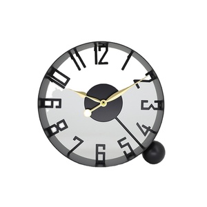 MAYTIME Metal <b>Wall</b> <b>Clock</b> Quartz Design Antique Style Cartoon Pattern Multi-piece Set <b>for</b> Living Room Single Face Needle Display - Product Image 1
