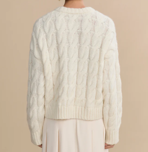 Derniers modèles de pulls pour femmes à manches longues avec motif en câble, col rond, élégants, tricotés - Product Image 4