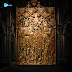 Pannello Scultura in Bronzo Personalizzato Grande con Rilievo di Figure Religiose Angelo Santo Biblico - Product Image 3