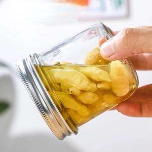 Đóng hộp lọ thực phẩm lưu trữ container 16 oz 12 oz 8 oz sinh thái <span class=keywords><strong>Mason</strong></span> côn lọ thủy tinh với vàng nút Nắp - Product Image 6