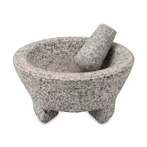 Fabrika özelleştirilmiş özelleştirme 20*9cm baharat grind aracı el hareketi granit harç pestle