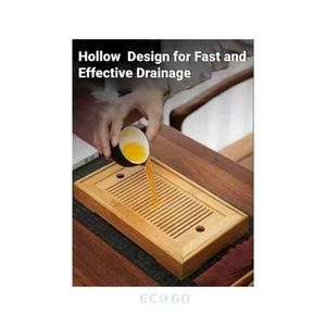 Plateau à thé en bambou Moso durable, de grande taille, à usage multiple, design personnalisé, boîte de rangement pour le thé, maison, bureau, hôtel, restaurant - Product Image 6