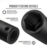 Jeu de douilles à chocs hexagonales professionnelles 27 pièces 3/8'' en acier CR-V, qualité industrielle OEM, avec boîte à outils mécanique, longueurs profondes/plates