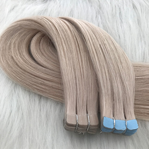 Vendita calda Mini nastro vero <span class=keywords><strong>capelli</strong></span> umani extension doppio disegnato vergine Remy piccolo nastro con diversi colori stile d'onda - Product Image 4