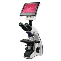 YJ-2016 PL10X 23Mm Layar LCD, Mikroskop Digital Trinokular Pintar dengan Lampu