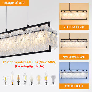 Lustre américain moderne pour salon, couloir, restaurant, lampe suspendue d'intérieur, suspension en verre - Product Image 3