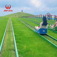 Parc d'attractions commercial extérieur, aire de jeux, toboggan montagne à rail unique, montagnette en alliage métallique, couleur personnalisée
