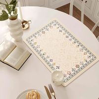Napperon bohème imprimé floral Rectangle Design napperons à manger en simili cuir PVC pour doublure décoration de table
