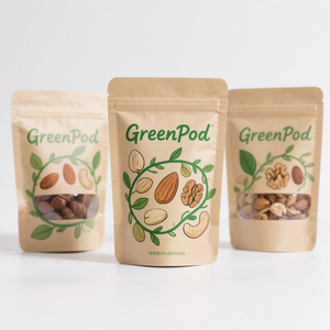 Food Grade Custom Printed Kraft <b>Paper</b> Stand Up Pouch with Zip Lock Bag for Spices <b>Seeds</b> Seasoning Packaging - Product Image 2