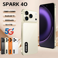 Teléfono Móvil Spark40 5G Desbloqueado al por Mayor, Pantalla de 7.3 Pulgadas, 16GB+1TB, Deca Core, Doble SIM, Android 15, para Uso Diario