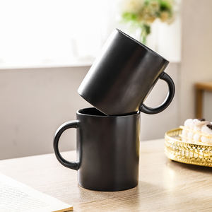 Tazas de café grandes de cerámica, capacidad de 400ml, con esmalte de Color negro mate, para trabajadores de la Oficina y la casa, uso Individual - Product Image 4