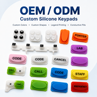 Teclado de Silicona Personalizado OEM con Legendas Impresas y Pastillas Conductivas para Panel de Control de Llamadas de Enfermería Hospitalaria