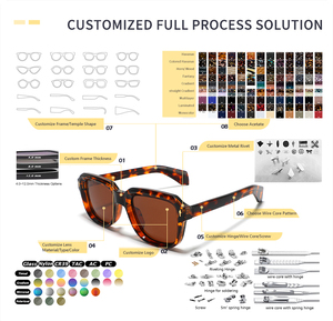 Thời trang sang trọng TR90 vuông khung Acetate Kính mát unisex biểu tượng tùy chỉnh tac phân cực Acetate Khung kính mát - Product Image 6