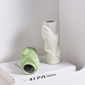 Vase en céramique moderne et simple, émaillé, pour salon et entrée, vente directe d'usine, idéal pour l'arrangement floral en gros - Product Image 4