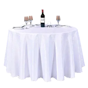 Mantel redondo de poliéster para mesa de boda, cubierta de lujo de 120 pulgadas, personalizado, redondo, blanco, para fiesta, venta al por mayor