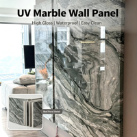 Panneau mural en marbre UV haute brillance, imperméable, anti-moisissure, en PVC, pour la décoration intérieure des villas, des salons et des murs TV