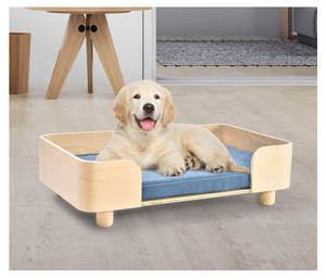 2023 NEUES Modernes Haustiermöbel Design Hundesofa Bett aus Holzrahmen mit Schaumstoffkissen, Reißverschluss, Naturfarben, OEM, Massiv, Nachhaltig, 1 Stück - Product Image 6