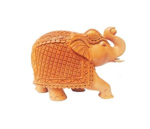 Handcrafted Wooden <b>Elephant</b> Sculpture Traditional Carved Home <b>Decor</b> Indoor Tabletop Ornament for Living Room Shelf Display <b>Decor</b> - Product Image 1