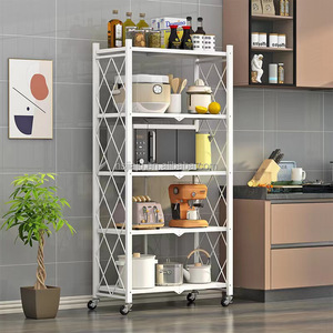 منزلي منزلي مستعمل 5 طبقات قابل للطي ووحدة رف تخزين معدني قابل للطي - Product Image 2