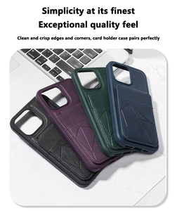 เคสโทรศัพท์หนังแท้แบบขายส่ง พร้อมขาตั้ง ป้องกันการกระแทก สำหรับ iPhone 12 13 14 15 16 Pro Max - Product Image 6