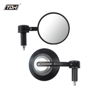 Rétroviseur de moto HD Premium, rétroviseur avant universel, style universel, filetage 10 mm, alliage d'aluminium, finition noire, garantie 12 mois, universel