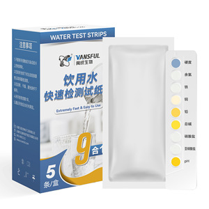 แผ่นทดสอบน้ำวานซ์ฟูล 9-อิน-1 5 แพ็ค สำหรับตรวจคุณภาพน้ำดื่ม - Product Image 1