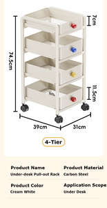 <span class=keywords><strong>Carrito</strong></span> de Almacenamiento Extensible de Acero al Carbono con Ruedas, para Mochilas Escolares, Ideal para Espacios Reducidos, Fabricación OEM - Product Image 4