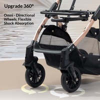 Multifunktionaler Abnehmbarer Haustier-Kinderwagen mit Stoßdämpfung, Universalrädern, Faltbarer Aluminium-Haustiertransportkorb mit Aufbewahrungsnetz