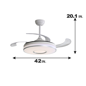 <span class=keywords><strong>Ventilador</strong></span> <span class=keywords><strong>de</strong></span> <span class=keywords><strong>Techo</strong></span> Retráctil <span class=keywords><strong>de</strong></span> 42 Pulgadas con Control Remoto y Aspas Plegables <span class=keywords><strong>de</strong></span> Acrílico con Luz, en Oferta - Product Image 6