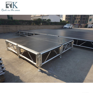 Black Non-slip <b>Stage</b> with Stairs Easy Install Performances Aluminum <b>Stage</b> - Product Image 5
