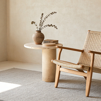 Table basse moderne extensible en marbre brut, design Wabi Sabi, table d'appoint, meubles pour le salon
