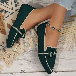 Scarpe Basse Casual da <span class=keywords><strong>Donna</strong></span> Taglie Forti 2025 con Tomaia in Tessuto Volante, Modello Slip-On, Effetto Snellente, Punta Affusolata, Traspiranti, Suola in Gomma per l'Autunno - Product Image 3