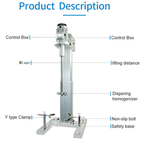 Plateforme élévatrice 60L HR-2200BPF, Disperseur et mélangeur à l'échelle pilote - Product Image 3
