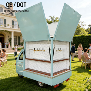 Chariot à boissons multifonction à 3 roues pour la bière, le café, les jus et les cocktails, parfait pour la restauration, les mariages et les vendeurs de rue - Product Image 1