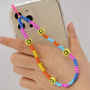 Cordón de cuentas para teléfono móvil, cadenas móviles, joyería de teléfono para mujer, correa de cara sonriente, accesorios para teléfono colgantes - Product Image 3