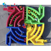 Parcours d'obstacles gonflable interactif pour 4 joueurs en plein air