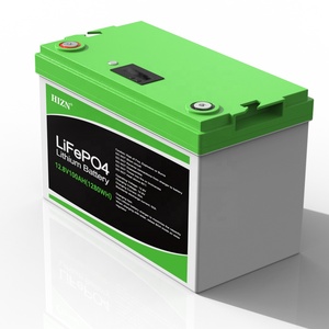 1280Wh 12.8V 100Ah LiFePO4ディープサイクル充電式バッテリー（6000サイクル、5年保証付き）ソーラーシステム＆UPSバックアップ用 - Product Image 1