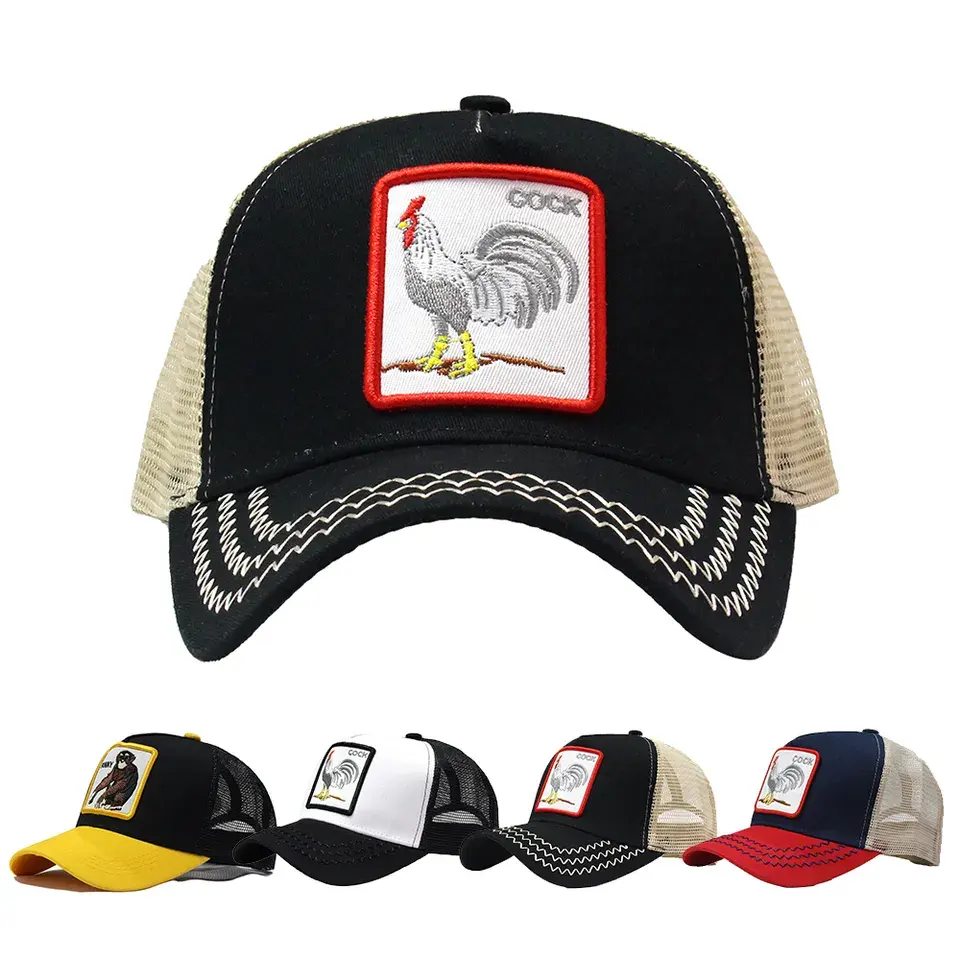 Wholesale Mesh Blank 100% Cotton Custom Logo Embroidery Printing Leather Patch White Animal Sport Trucker Hat