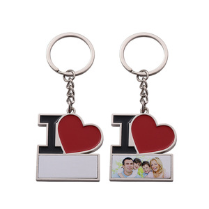 Llavero Metálico Creativo en Forma de Corazón ILOVE, Sublimable, con la Inscripción Love PAPA&MAMA, para Personalizar en Ramadán, Navidad, Fiestas y Festivales - Product Image 4