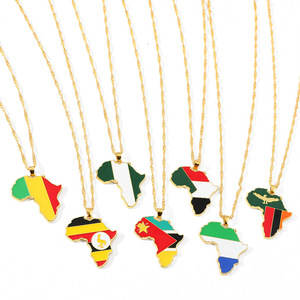 Collar de Cadena de Acero Inoxidable con Colgante de <span class=keywords><strong>Mapa</strong></span> de África, Nigeria, Ghana, <span class=keywords><strong>Somalia</strong></span>, Marruecos, Moderno y Unisex - Product Image 5