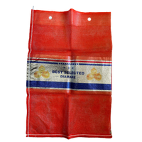 25kg Mesh-verpakkingszakken met aangepast logo voor uien, aardappelen, groenten en fruit