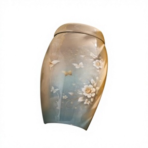 Urne funéraire en laiton pour cendres humaines, design oiseau blanc - Product Image 1