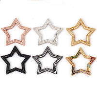 Mousqueton à ressort, forme Cœur/Donut/Rectangulaire/Étoile/Clignotant/Carré pour chaîne et cordon métalliques, Verrou Pave L99