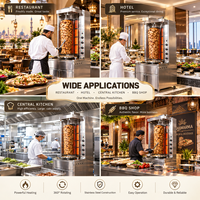 Machine à shawarma au gaz pour comptoir commercial, en acier inoxydable, pour la préparation de kebab doner, rôtissoire verticale pour cuisine de restaurant