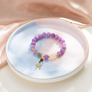 H&amp;P High Quality Flower Burmese <strong>Jade</strong> Elastic Bracelet <strong>Jade</strong> Bracelet Natural <strong>Stone</strong> Beaded Bracelets for Girls - Product Image 4