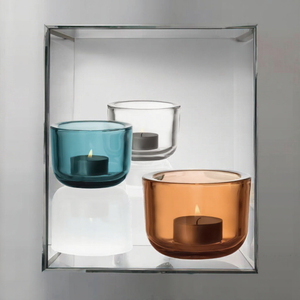 Tempat lilin kaca bening, wadah penyimpanan lilin dalam ruangan romantis bulat Aroma untuk dekorasi rumah dengan tutup - Product Image 3