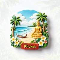 Aimant de réfrigérateur touristique en gros, souvenir de Bangkok, Asie du Sud-Est, aimant de réfrigérateur en résine peint à la main en 3D