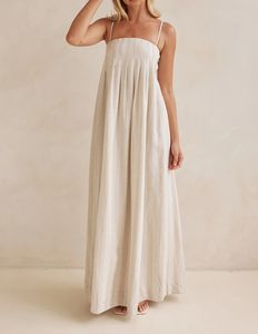 <span class=keywords><strong>Robe</strong></span> en coton et lin de haute qualité, <span class=keywords><strong>robe</strong></span> maxi décontractée vintage, <span class=keywords><strong>robe</strong></span> élégante sans dos, <span class=keywords><strong>robe</strong></span> plissée d'été - Product Image 3