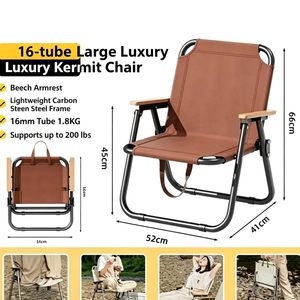 Chaise pliante de camping, randonnée et plage en acier carbone, design moderne en forme de lune, tissu Oxford. - Product Image 2